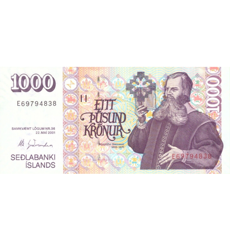 Iceland 1,000 Kroner 2001 Pick 59